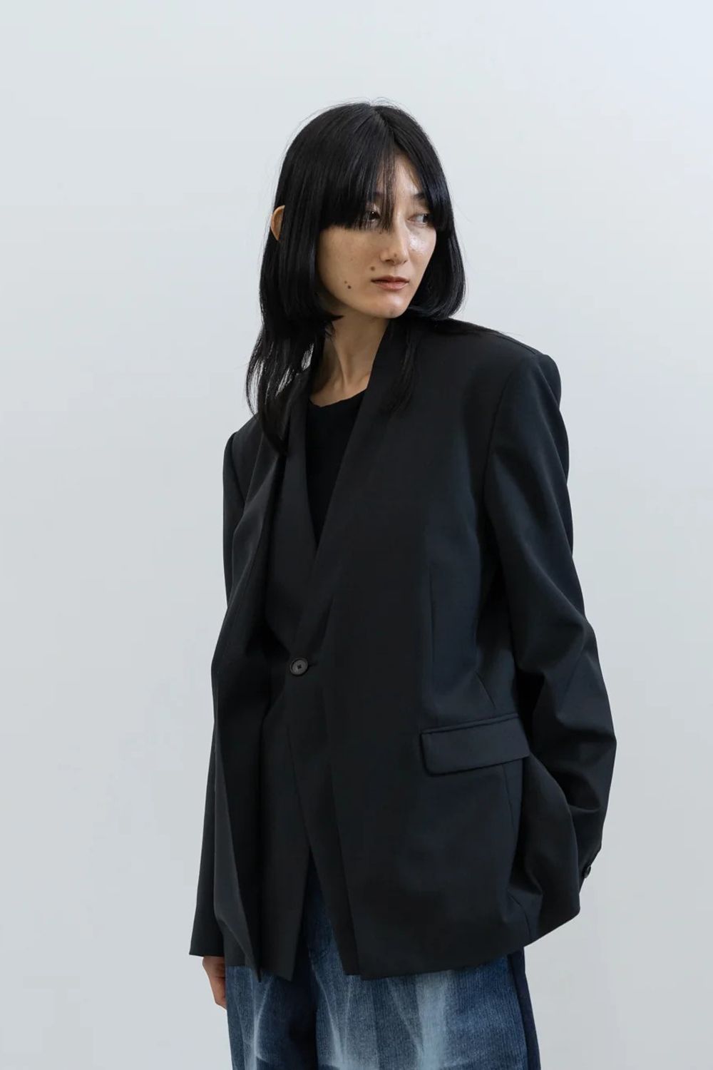 【26SS / 予約受付中】Dub Tailored Jacket [black] - ダブルテーラードジャケット [ブラック] / SS26OU01
