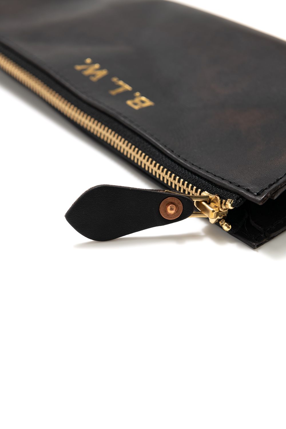 【25SS】LEATHER WANDER POUCH【B.L.W.】/ BLACK | マチ付きレザーポーチ / ブラック