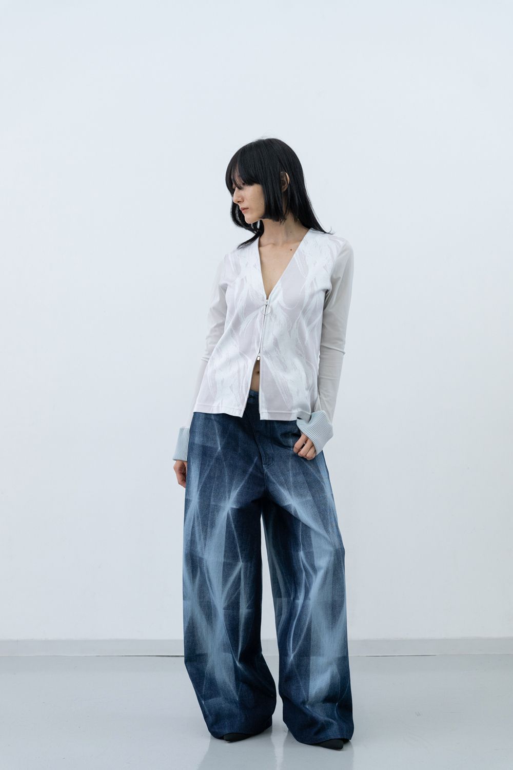 【25SS】Kiriko Bleach Denim [navy]  - 切子ブリーチデニム [ネイビー] / SS25BT06