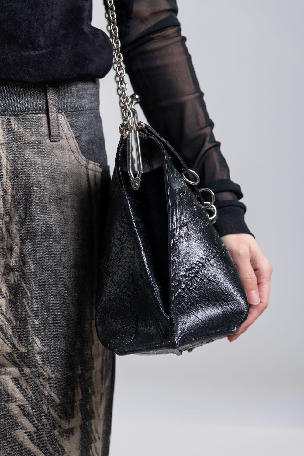 【ラスト1点】シャトレーヌ (ハンド) バッグ [ブラック] / w25-08-bk