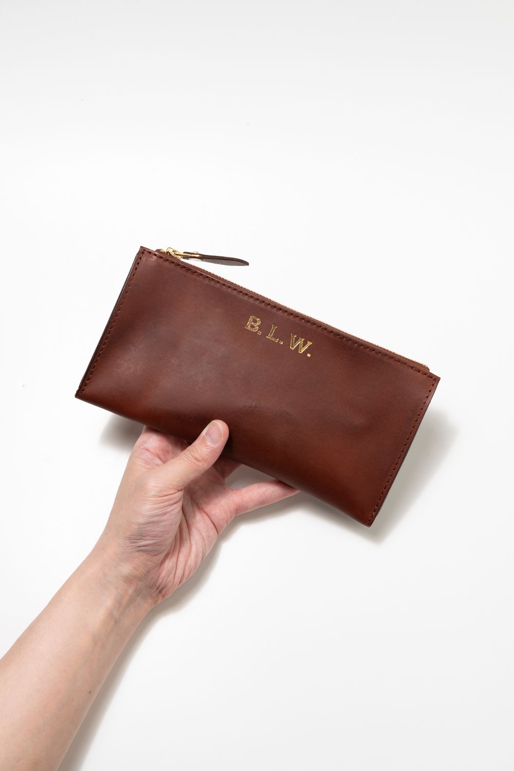 【25SS】LEATHER WANDER POUCH【B.L.W.】/ CAMEL | マチ付きレザーポーチ / キャメル