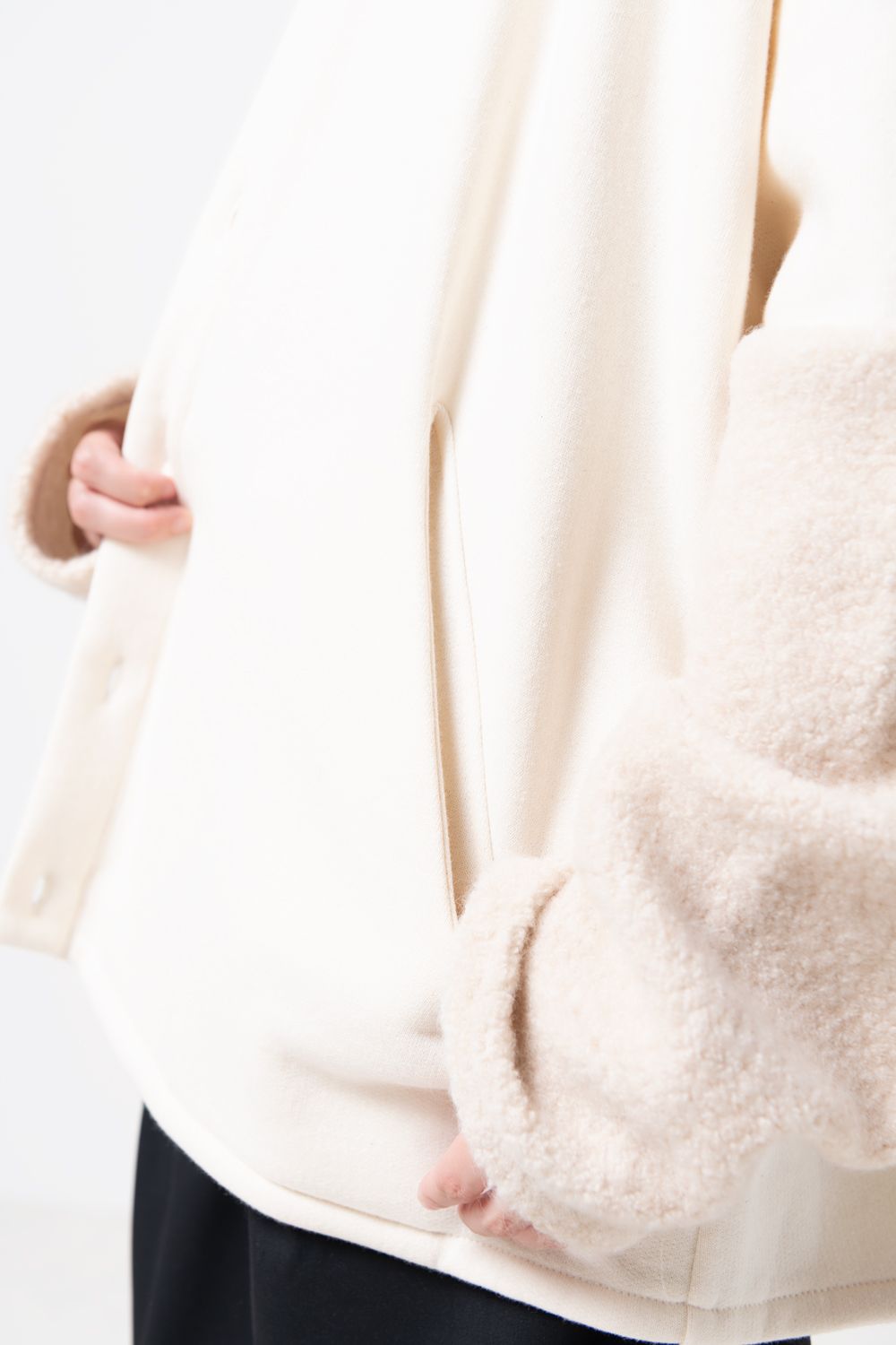 【23AW】boa sweat cardigan [OFF WHITE] - ボアスウェットカーディガン [オフホワイト] / vu-a23-t07