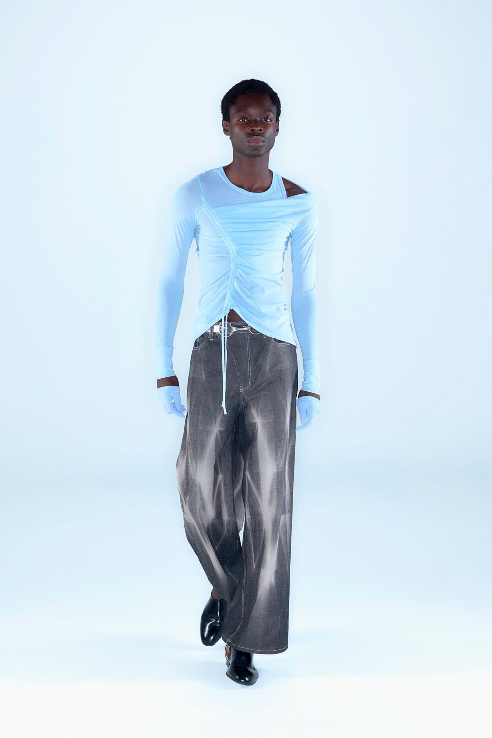 【25SS】Kiriko Bleach Denim [black]  - 切子ブリーチデニム [ブラック] / SS25BT06