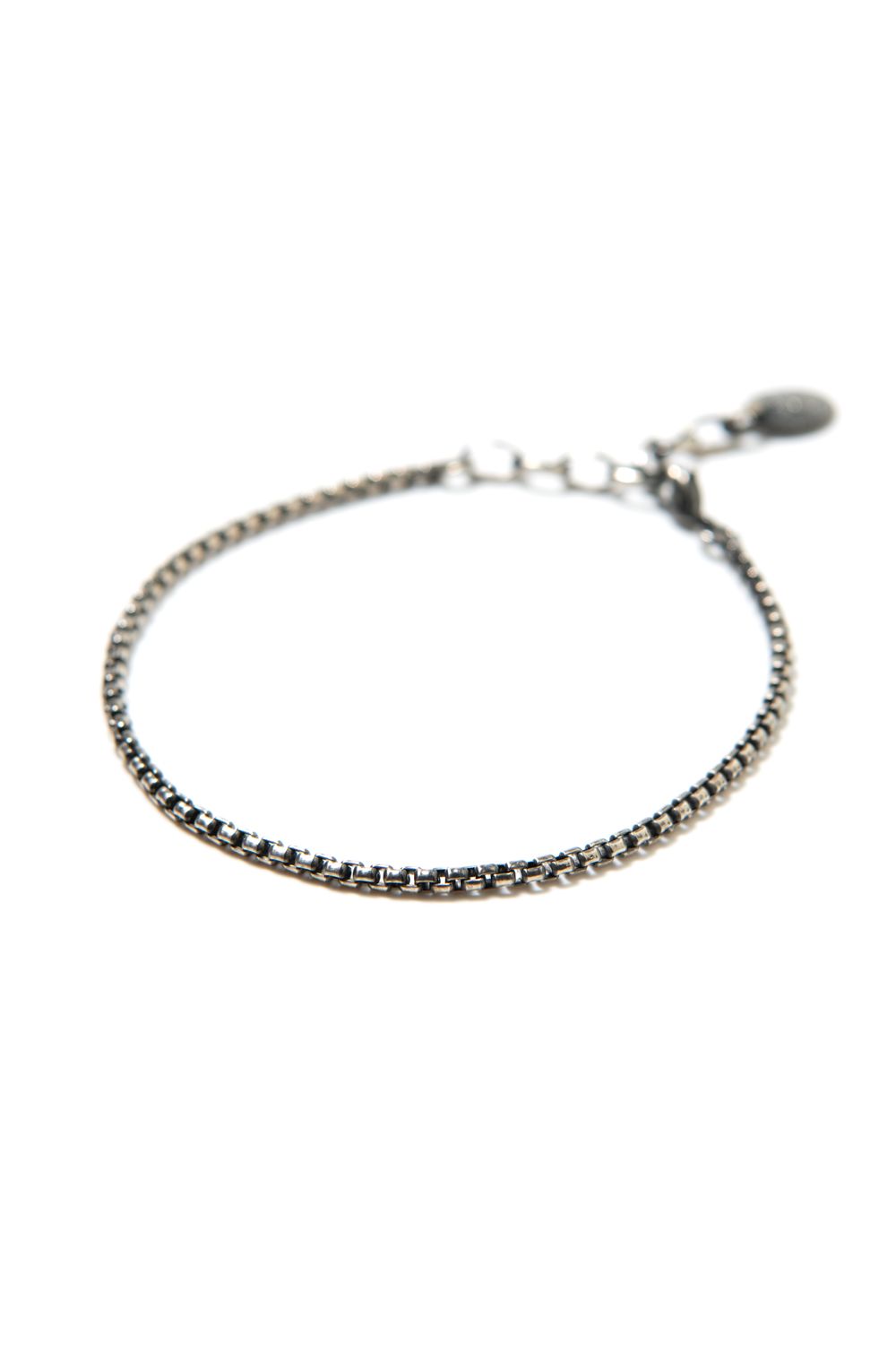 【ラスト1点】NARROW SQUARE BLOCK CHAIN ANKLET [SV] / ナロースクエアブロックチェーンアンクレット [シルバー]
