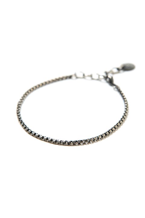 【ラスト1点】NARROW SQUARE BLOCK CHAIN ANKLET [SV] / ナロースクエアブロックチェーンアンクレット [シルバー]