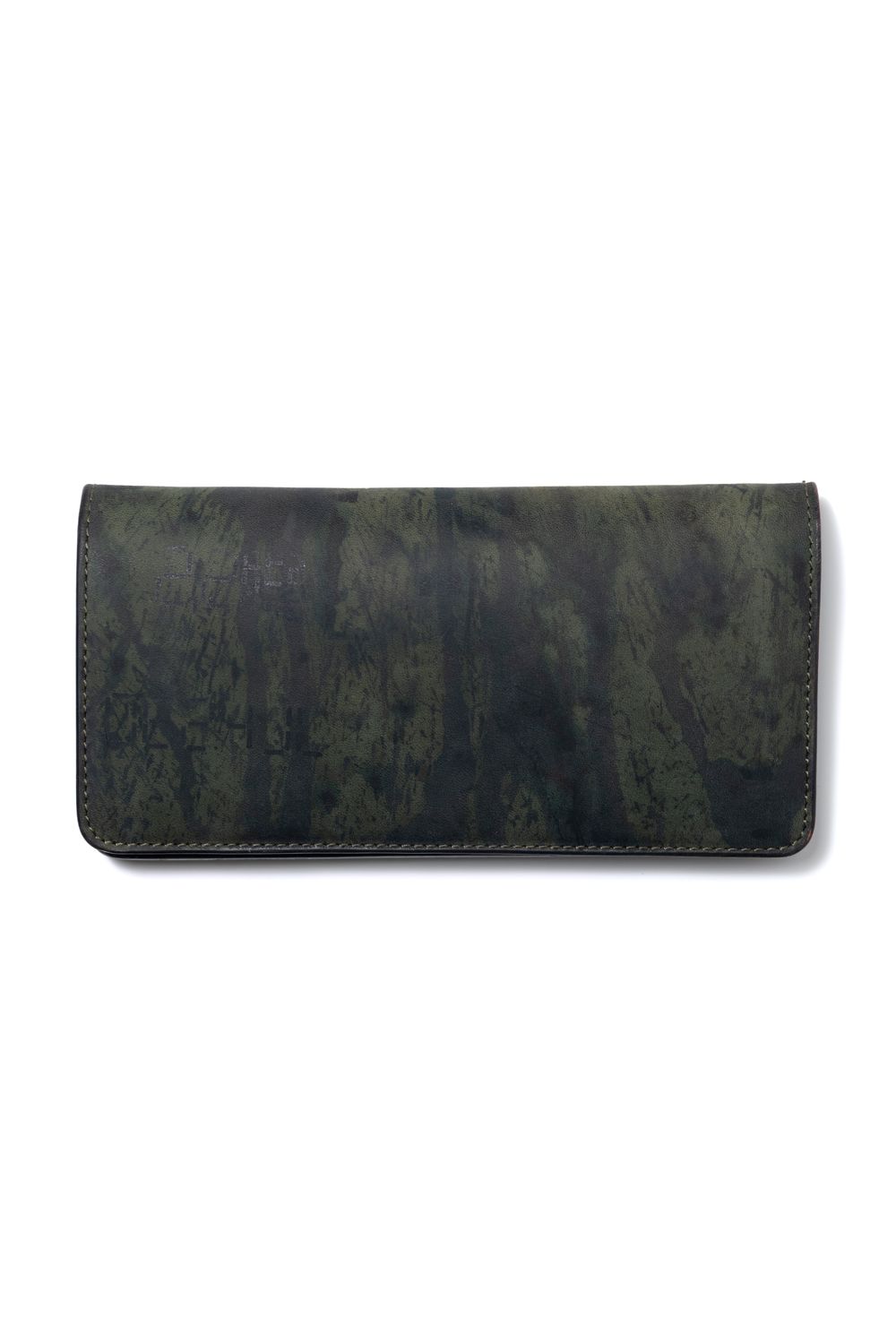 LEATHER GARRISON LONG WALLET [BACKSKIN-ARMY GREEN] TypeA | シェルコードバン ロングウォレット / バックスキン アーミーグリーン