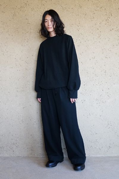 【24AW】straight wide pants [BLACK] - ストレートワイドパンツ [ブラック] / vum-p02