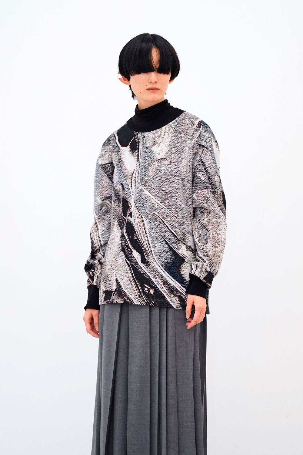 HATRA - 【23AW】Weld Knit Sweater [silver] - ウェルドニット