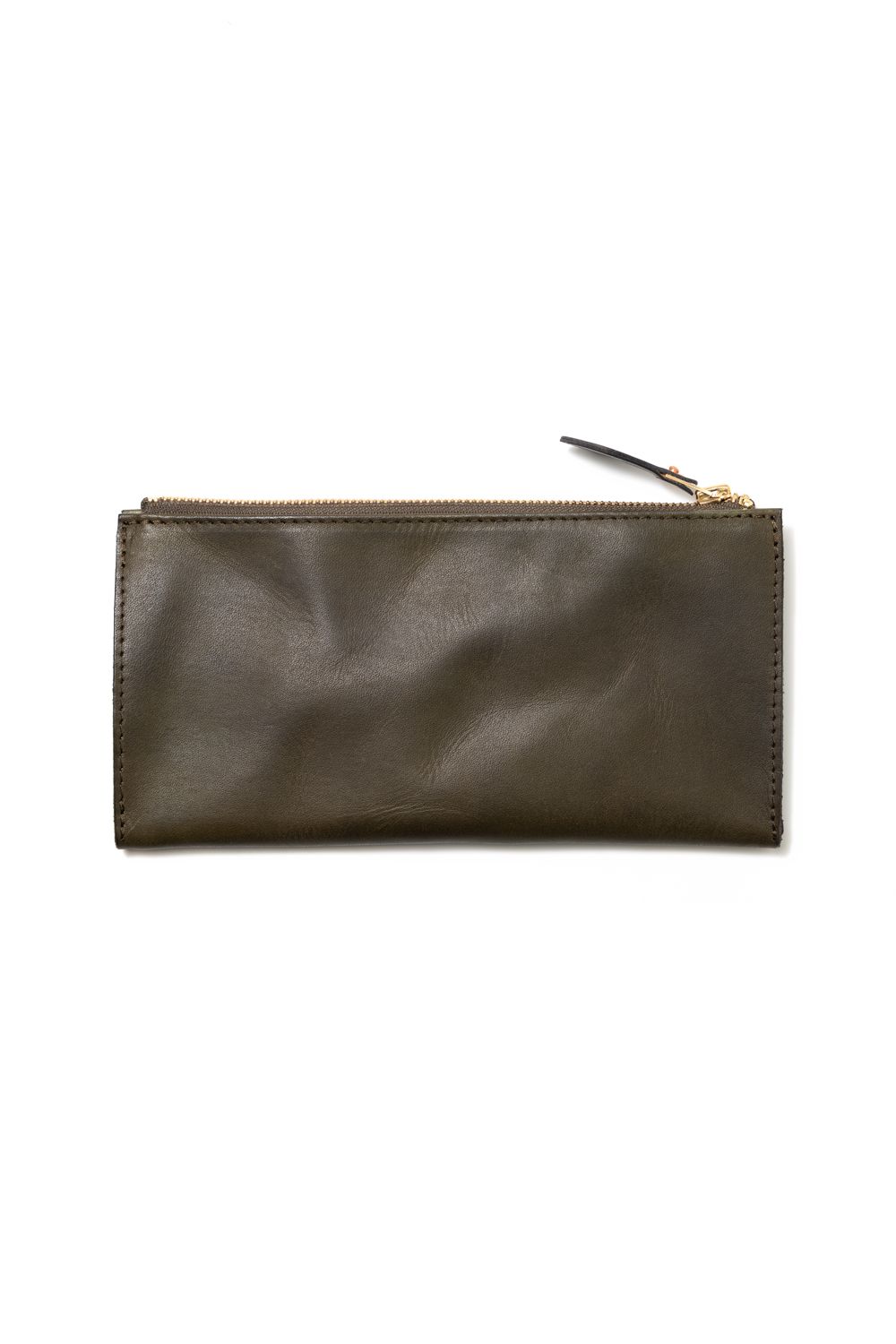 【25SS】LEATHER WANDER POUCH【B.L.W.】/ OLIVE | マチ付きレザーポーチ / オリーブ