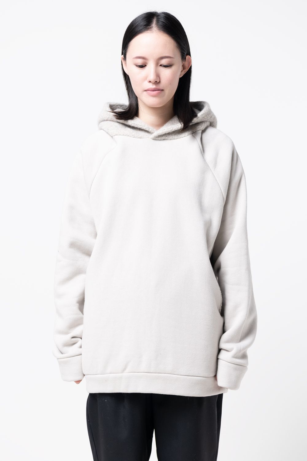 【23AW】balloon over boa hoody [GRAY BEIGE] - バルーンオーバーボアフーディー [グレーベージュ] / vu-a23-t06