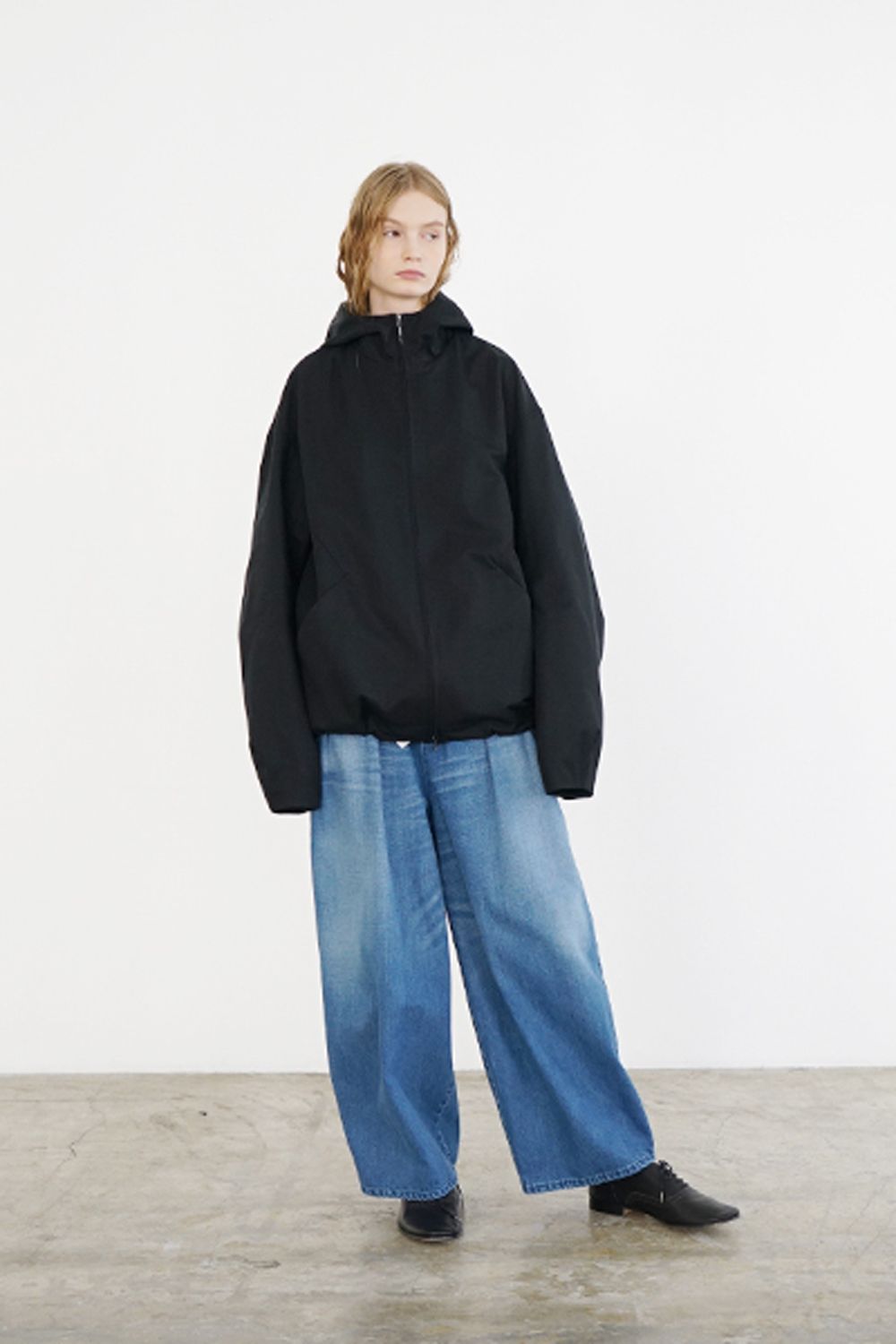 【24SS】hoodie blouson FINX COTTON [BLACK] - パーカーブルゾン [ブラック] / vu-s24-b02