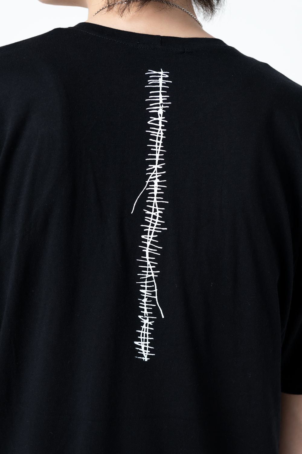 【22AW】 Hand Stitch Print Cut / SS [BLACK] - ハンドステッチプリントカットソー [ブラック] / CT02/SS