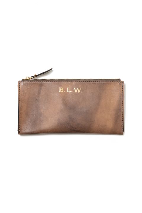 【ラスト1点 / 25SS】LEATHER WANDER POUCH【B.L.W.】/ GRAY | マチ付きレザーポーチ / グレー