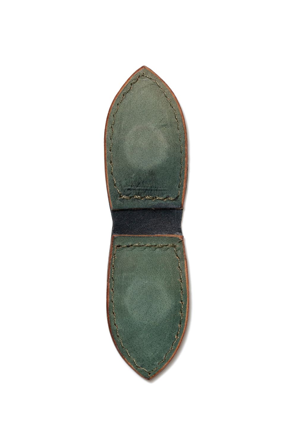 LEATHER GARRISON MONEY CLIP [ARMY GREEN] TypeB | シェルコードバン マネークリップ / アーミーグリーン