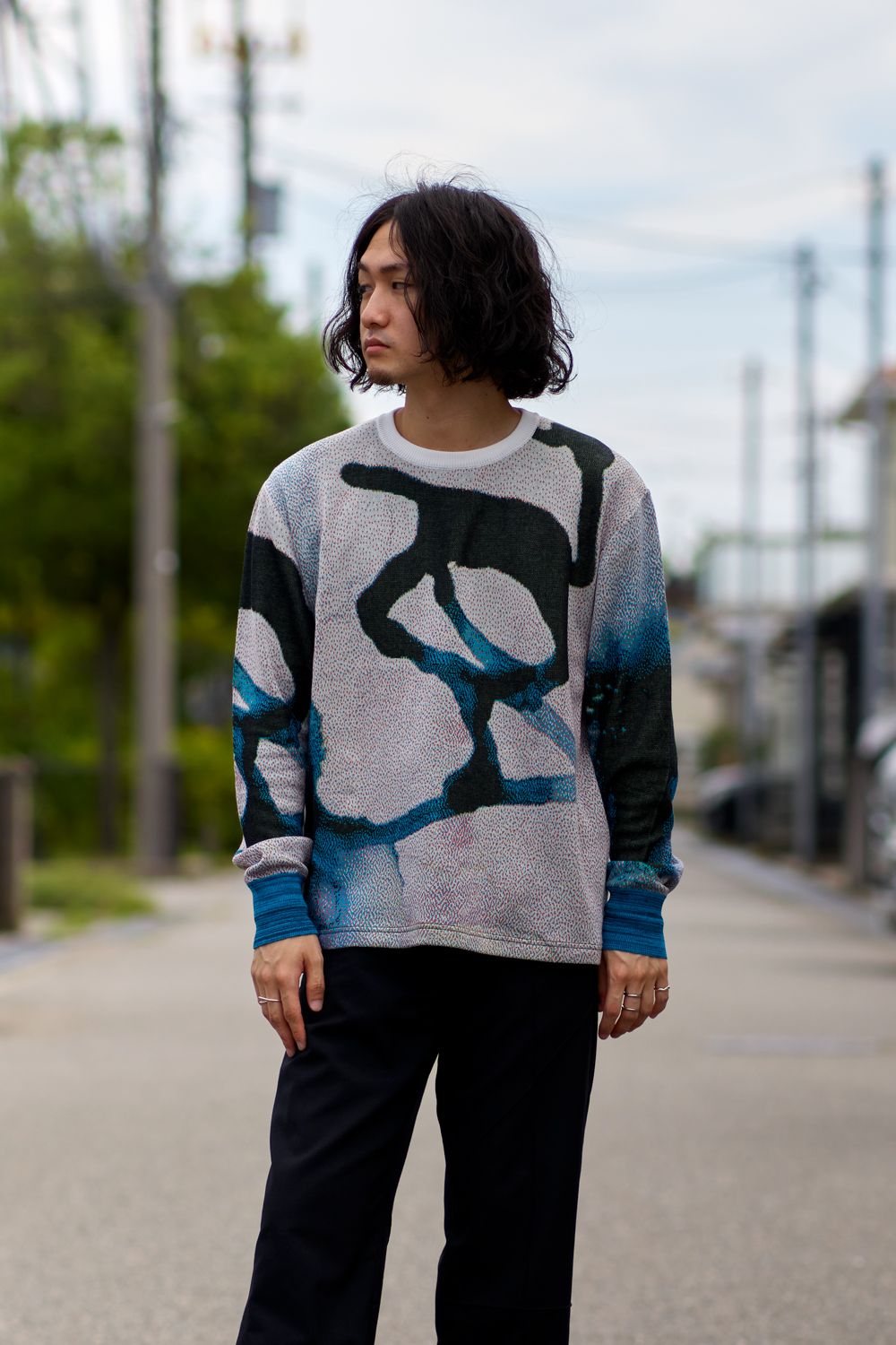 スタイリッシュシンプル 【最終値下げ】HATRA / Ink Scape Sweater