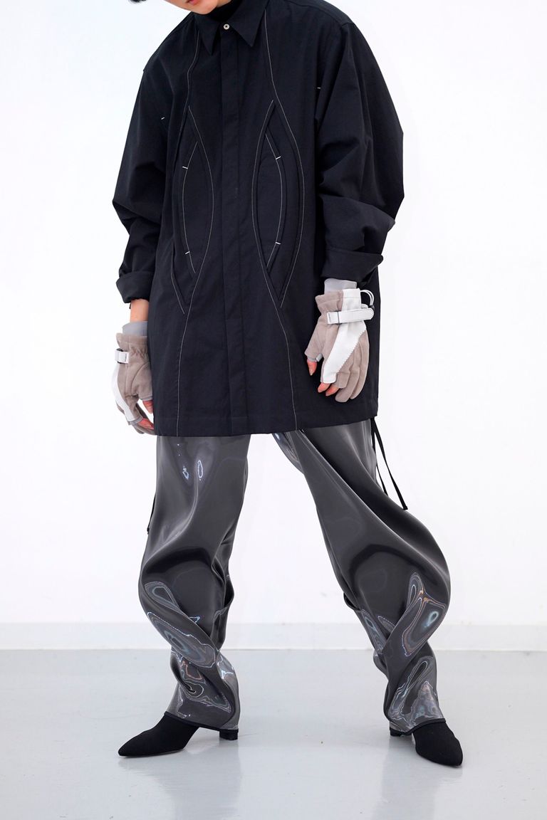 HATRA - 【23AW】Liquid Shape Trousers [black] - リキッドシェイプ 