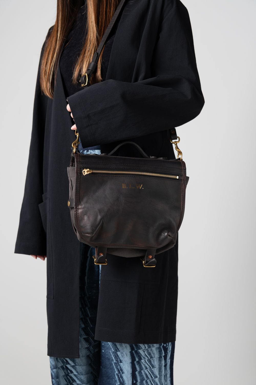 【25SS】LEATHER WANDER PANNIER BAG -SMALL [BLACK] | パニエバッグ (スモール) / ブラック