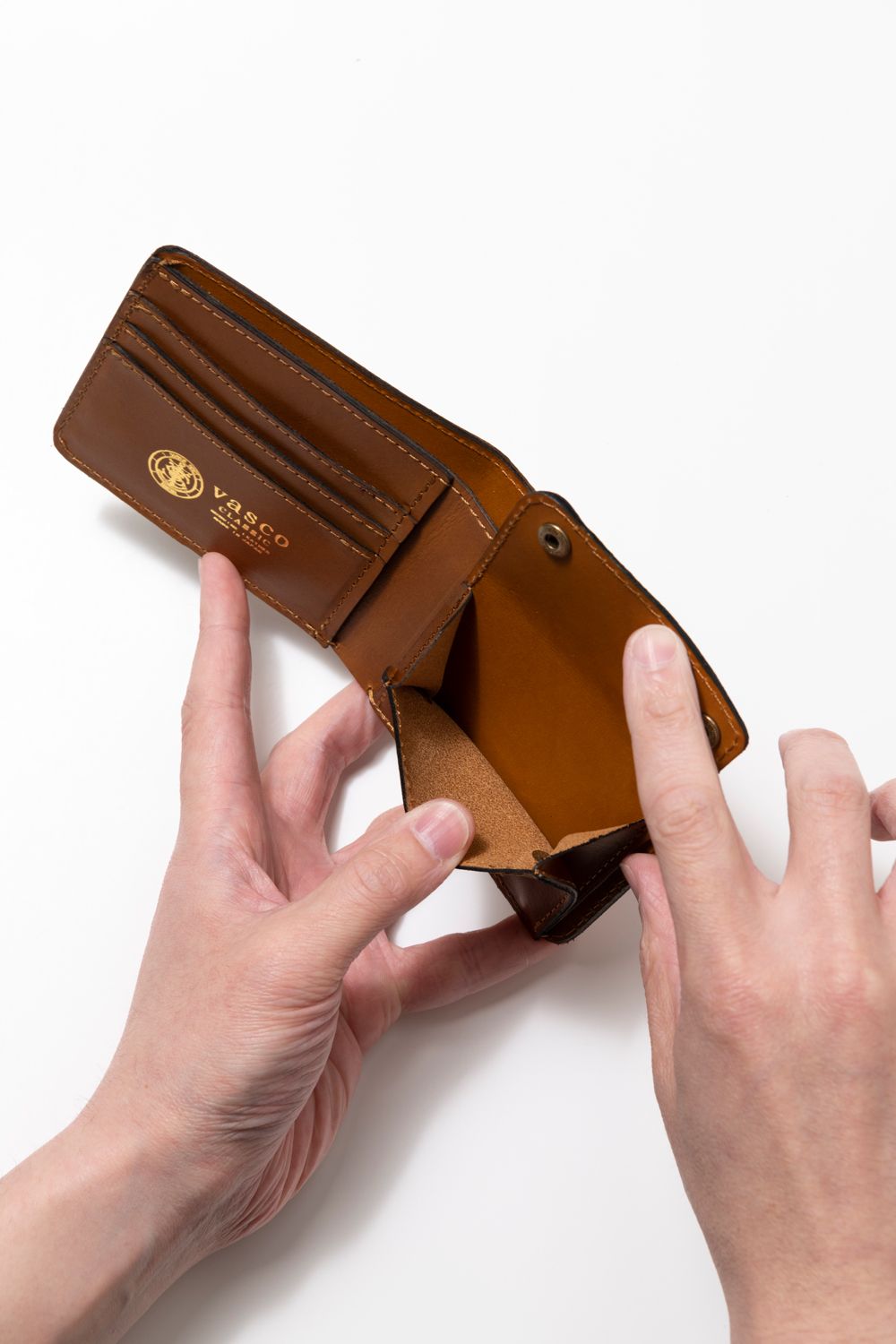 【ラスト1点 / 24AW】LEATHER VOYAGE SHORT WALLET [MEAL] | ショートウォレット (二つ折り) / キャメル