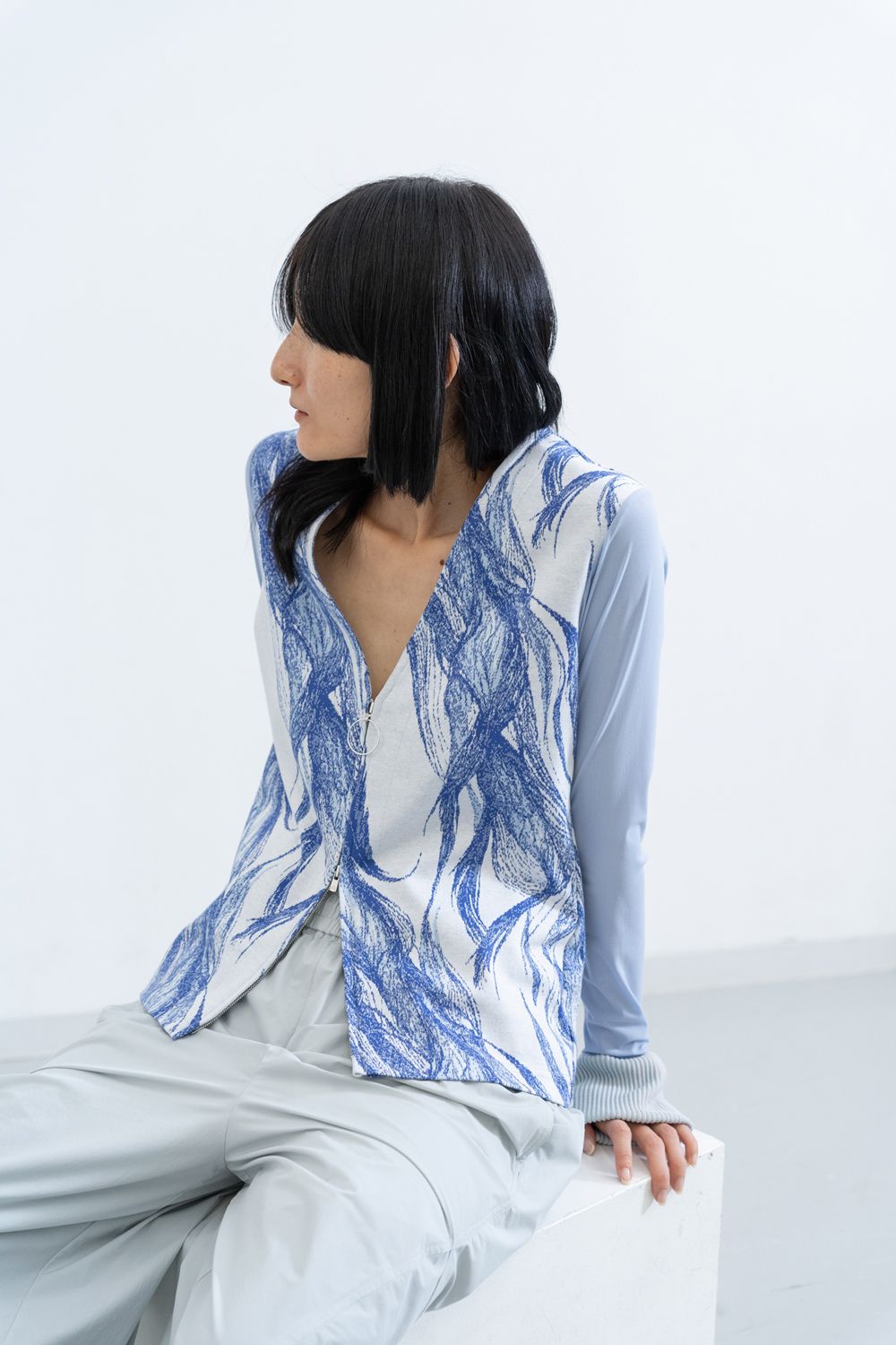 【25SS】Aero Cardigan [blue] - エアロカーディガン [ブルー] / SS25TO08