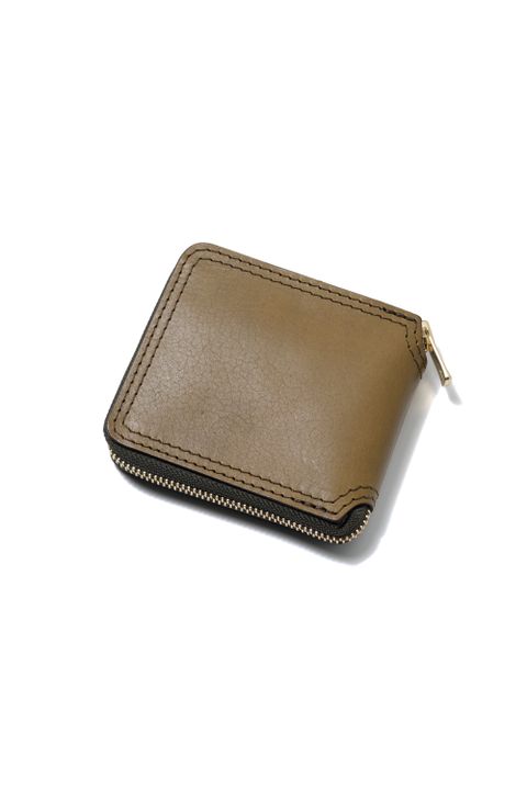 【25SS予約商品】レザーボヤージュラウンドジップショートウォレット [オリーブ] / LEATHER VOYAGE ROUND ZIP SHORT WALLET [VERDE]