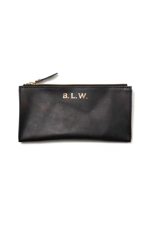【ラスト1点 / 26SS】LEATHER WANDER POUCH【B.L.W.】/ BLACK | マチ付きレザーポーチ / ブラック