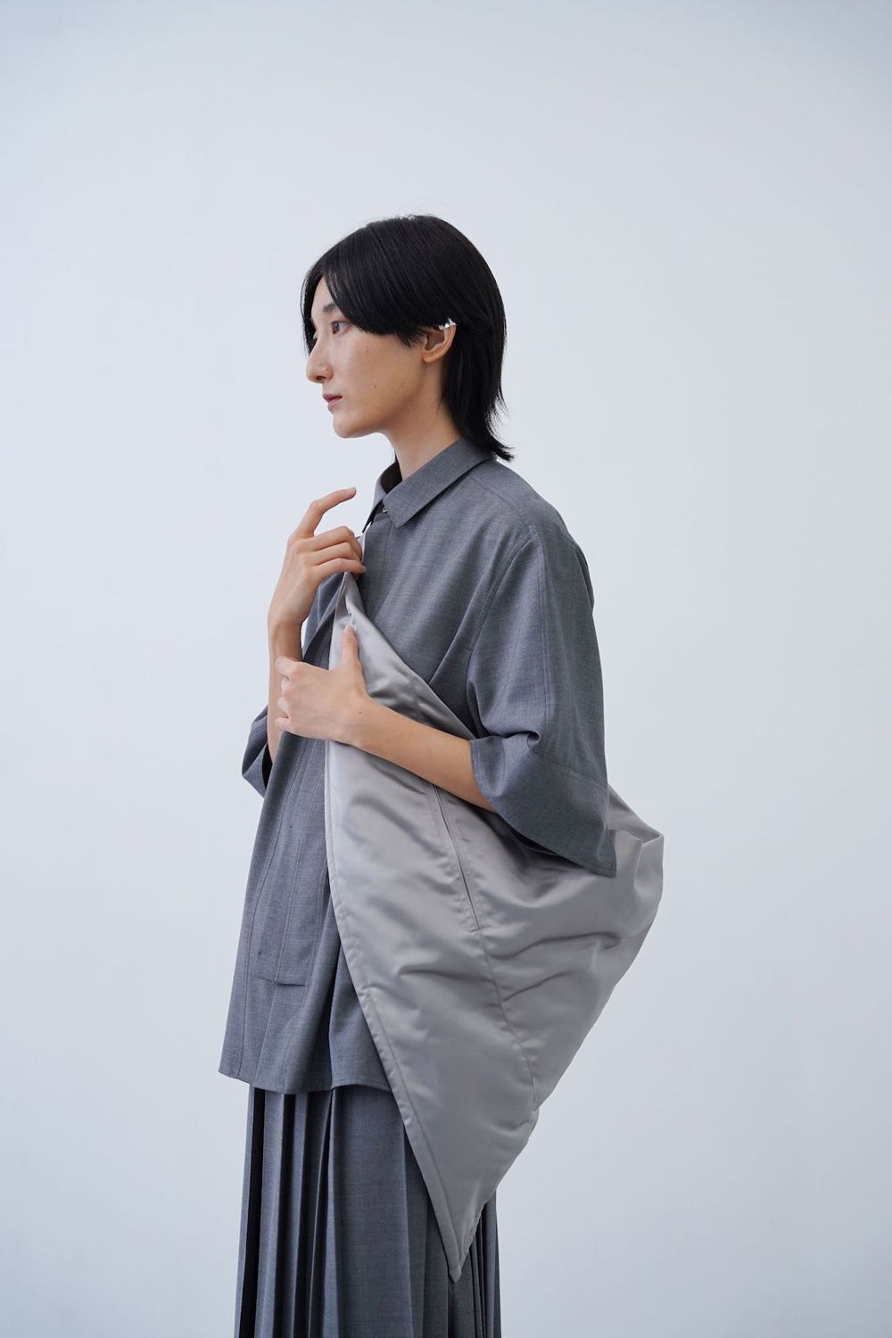 HATRA - 【24SS】Tri Front Shirt [grey] - トライフロント