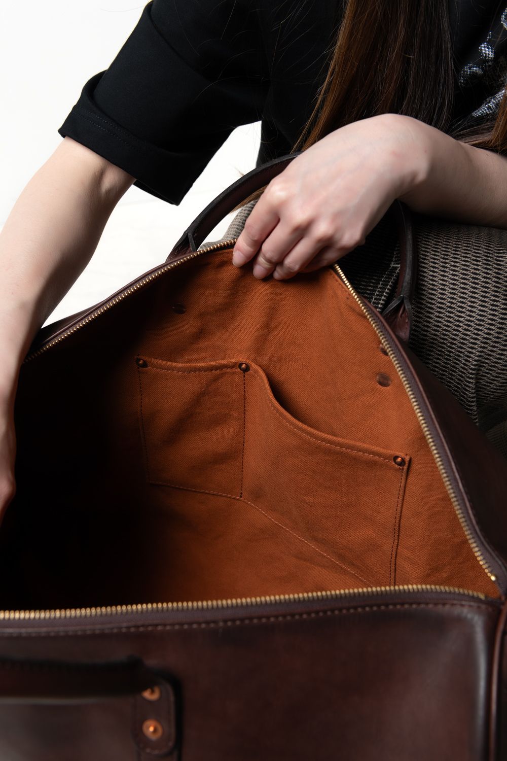 【ラスト1点 / 26SS】LEATHER TRAVEL BOSTON BAG [BROWN] | レザーボストンバッグ / ブラウン