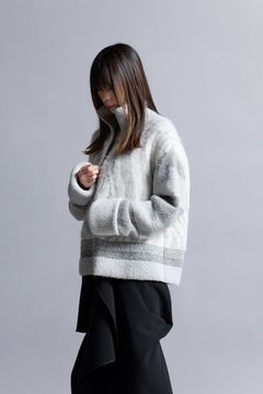 【24AW】モヘアアルパカピーコックカーディガン [Morning fog]