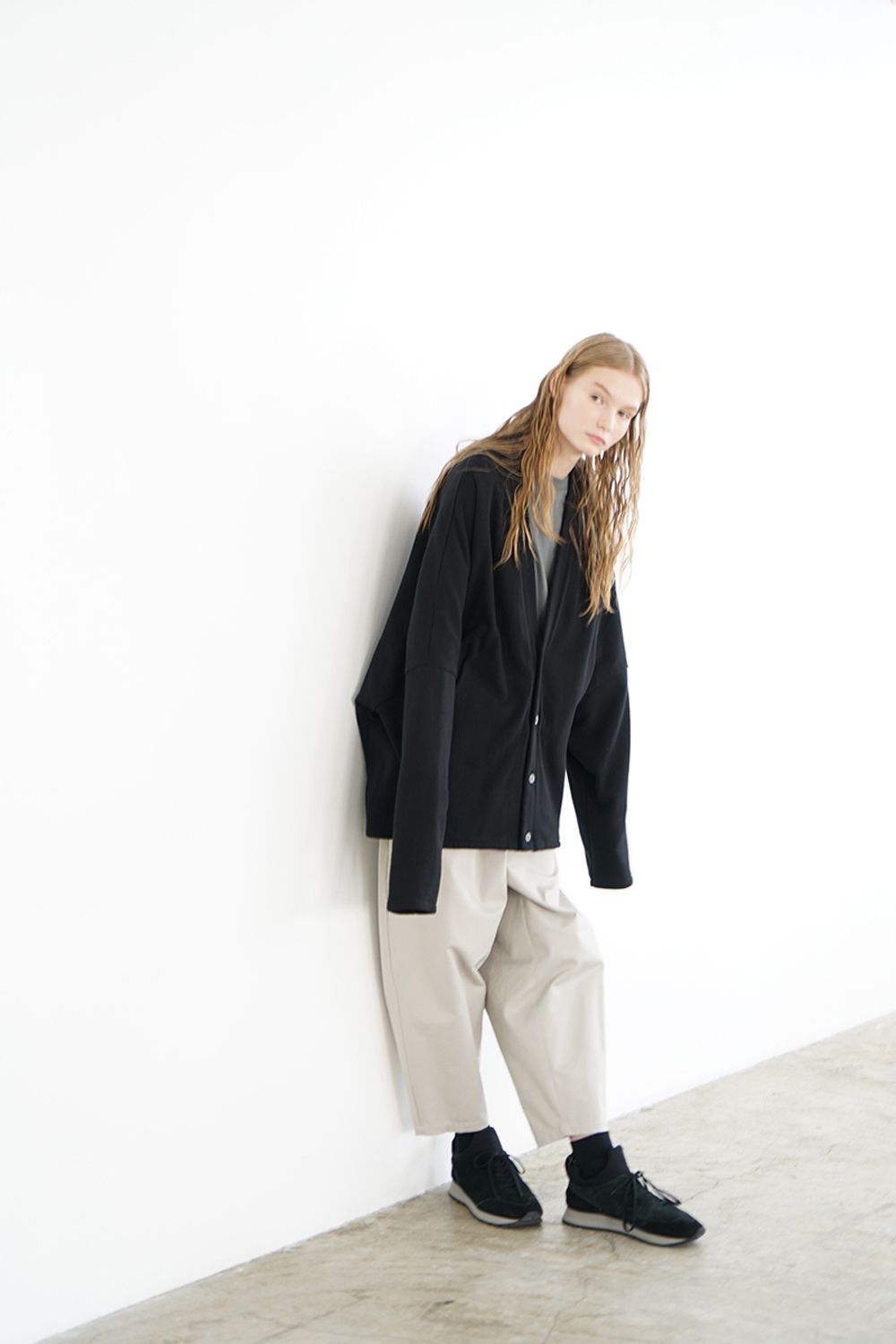 sweat cardigan [BLACK] - スウェットカーディガン [ブラック] / vu-cut-006