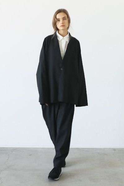【24AW】tapered pants washable wool [BLACK] - テーパードパンツウォッシャブルウール [ブラック] / vu-pnt-001
