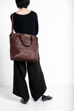 【完売 / 25SS予約商品】 LEATHER NELSON 2WAY BAG [BROWN] | ショルダーバッグ/ トートバッグ (2Way) / ブラウン