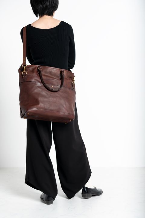 【25SS】 LEATHER NELSON 2WAY BAG [BROWN] | ショルダーバッグ/ トートバッグ (2Way) / ブラウン
