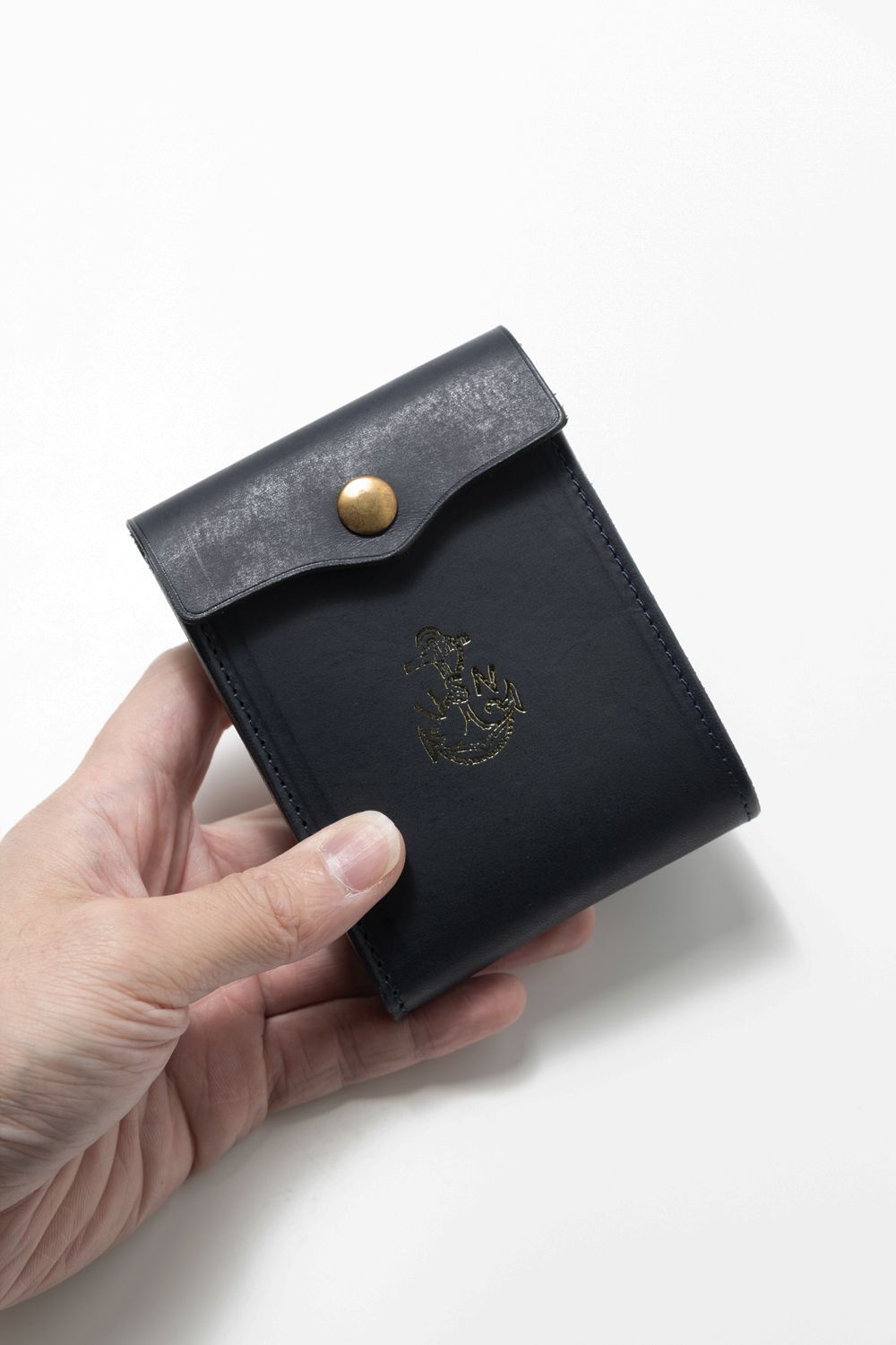 【25SS予約商品】レザーネイバルミドルウォレット [ネイビー] / LEATHER NAVAL MIDDLE WALLET [MARINE]