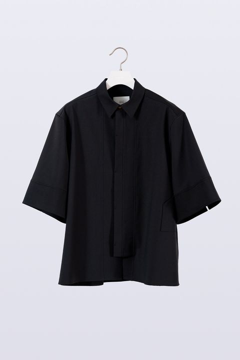【26SS】Tri Front Shirt [black] - トライフロントシャツ [ブラック] / SS26SH02