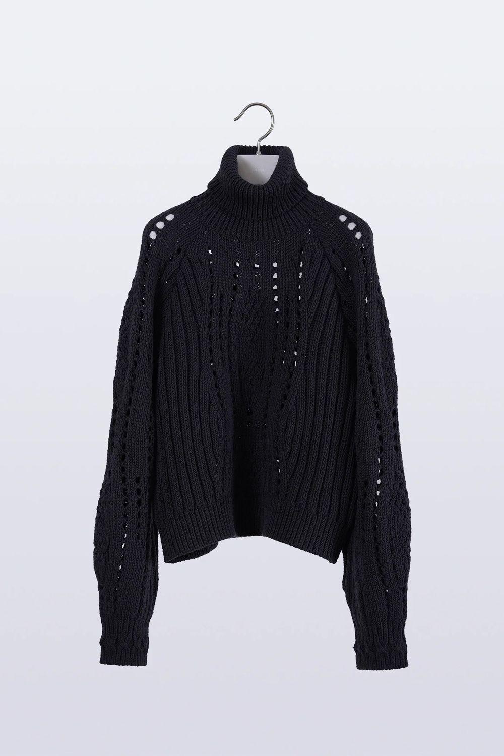 【アーカイブ展 / 1.18まで】Allele Cable Sweater [charcoal] - アレルケーブルセーター [チャコール] / FW25KN05