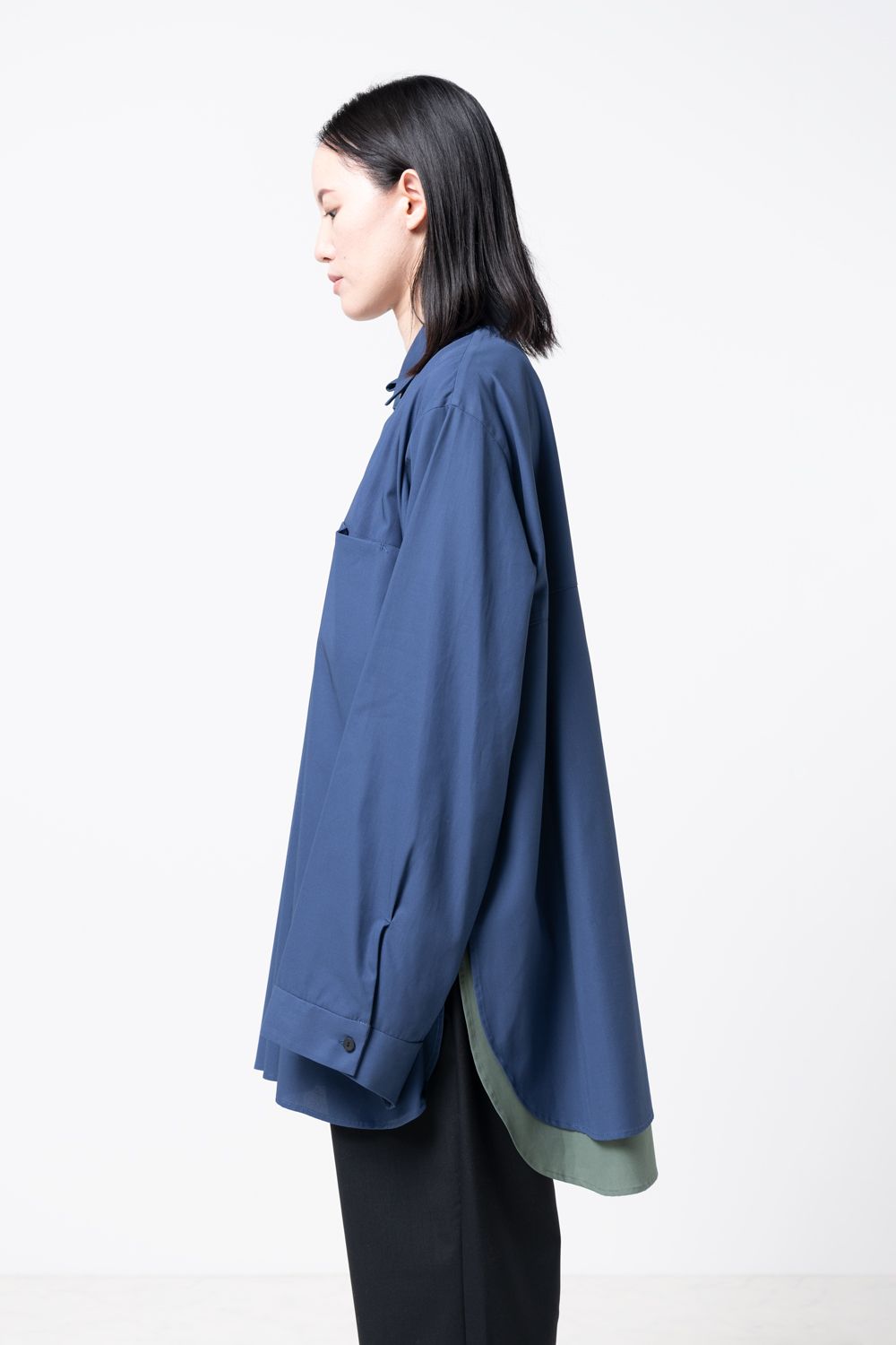 【23AW】two slit shirt [BLUE] - ツースリットシャツ [ブルー] / vuy-a23-s01