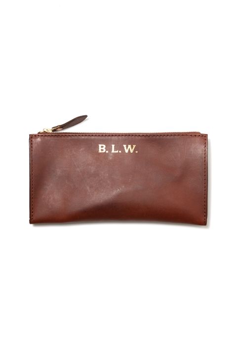 【ラスト1点 / 26SS】LEATHER WANDER POUCH【B.L.W.】/ CAMEL | マチ付きレザーポーチ / キャメル
