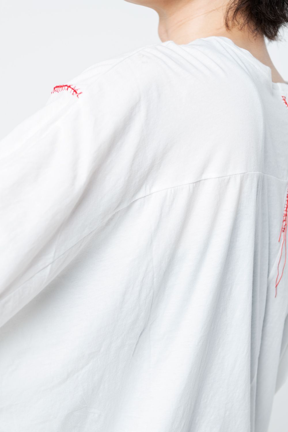【22AW】 Hand Stitch Dolman Cut / LS [WHITE] - ハンドステッチドルマンカットソー [ホワイト] / CT03A