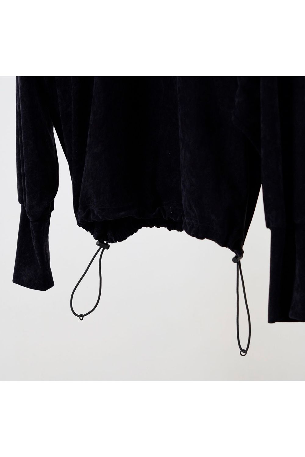 HATRA - 【24AW】Lunar Velour Moc Top [black] - ルナーベロア