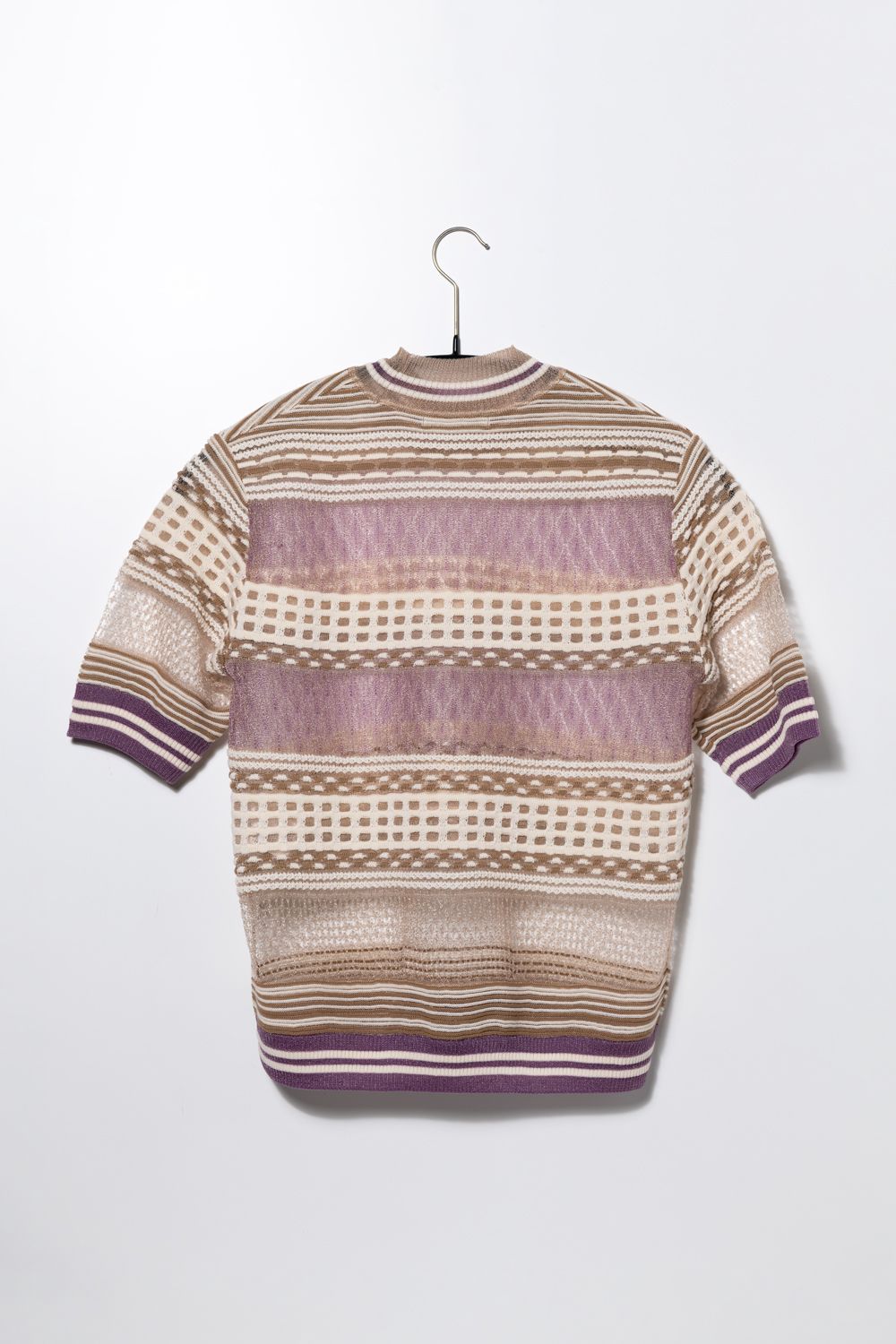 【24SS】ハーフスリーブニット [White,Purple,Black]