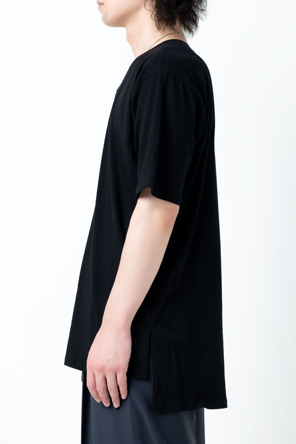 【22AW】 Hand Stitch Print Cut / SS [BLACK] - ハンドステッチプリントカットソー [ブラック] / CT02/SS