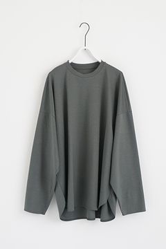 【ラスト1点 / 24SS】basic long t-shirt [DEEP KHAKI] - ベーシックロングTシャツ [ディープカーキ] / vu-s24-t04