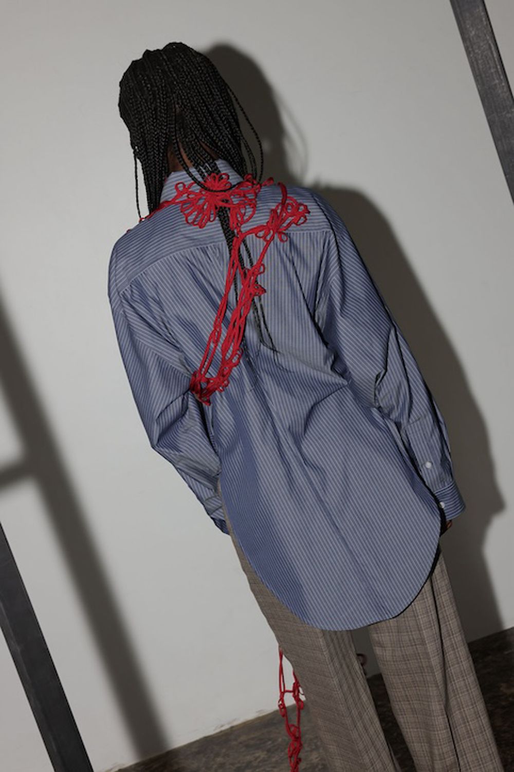 【24AW】GIZA×スーピマコットンストライプシャツ [Black]