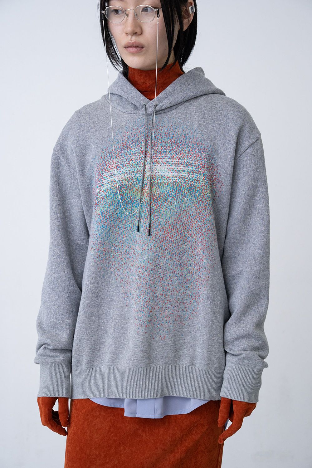 【26AW / 予約受付中】Photon Knit Hoodie [grey] - フォトンニットフーディ [グレー] / FW26KN02