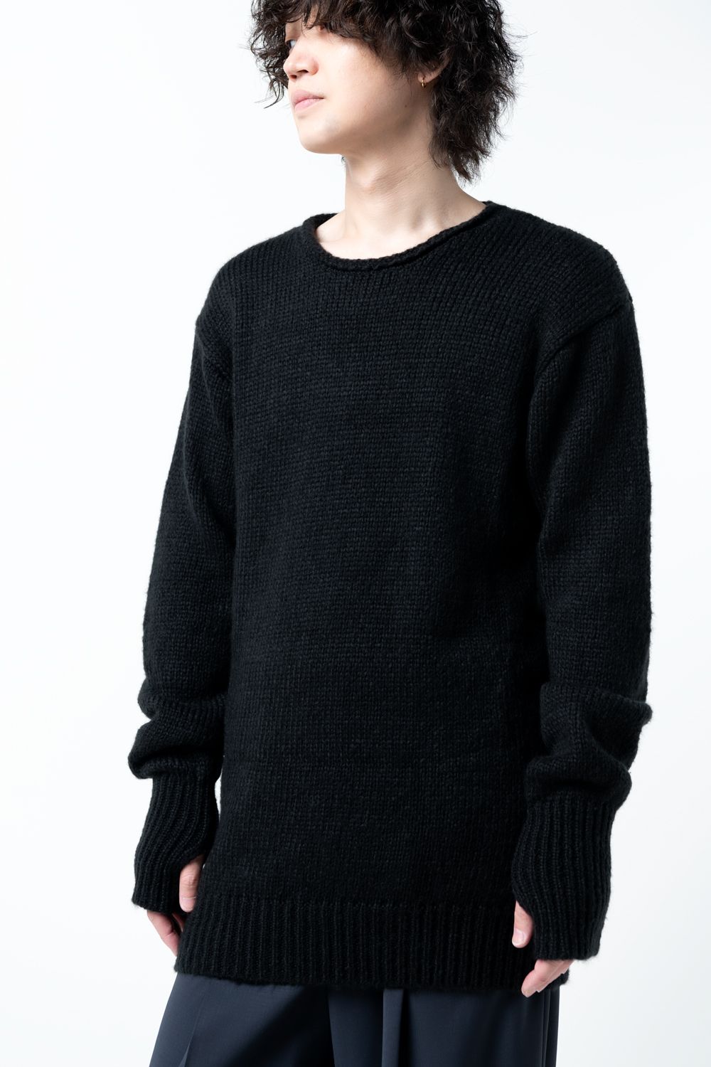 KMRii - 【22AW】 Mohair Pullover 03 [BKACK] - モヘアプル