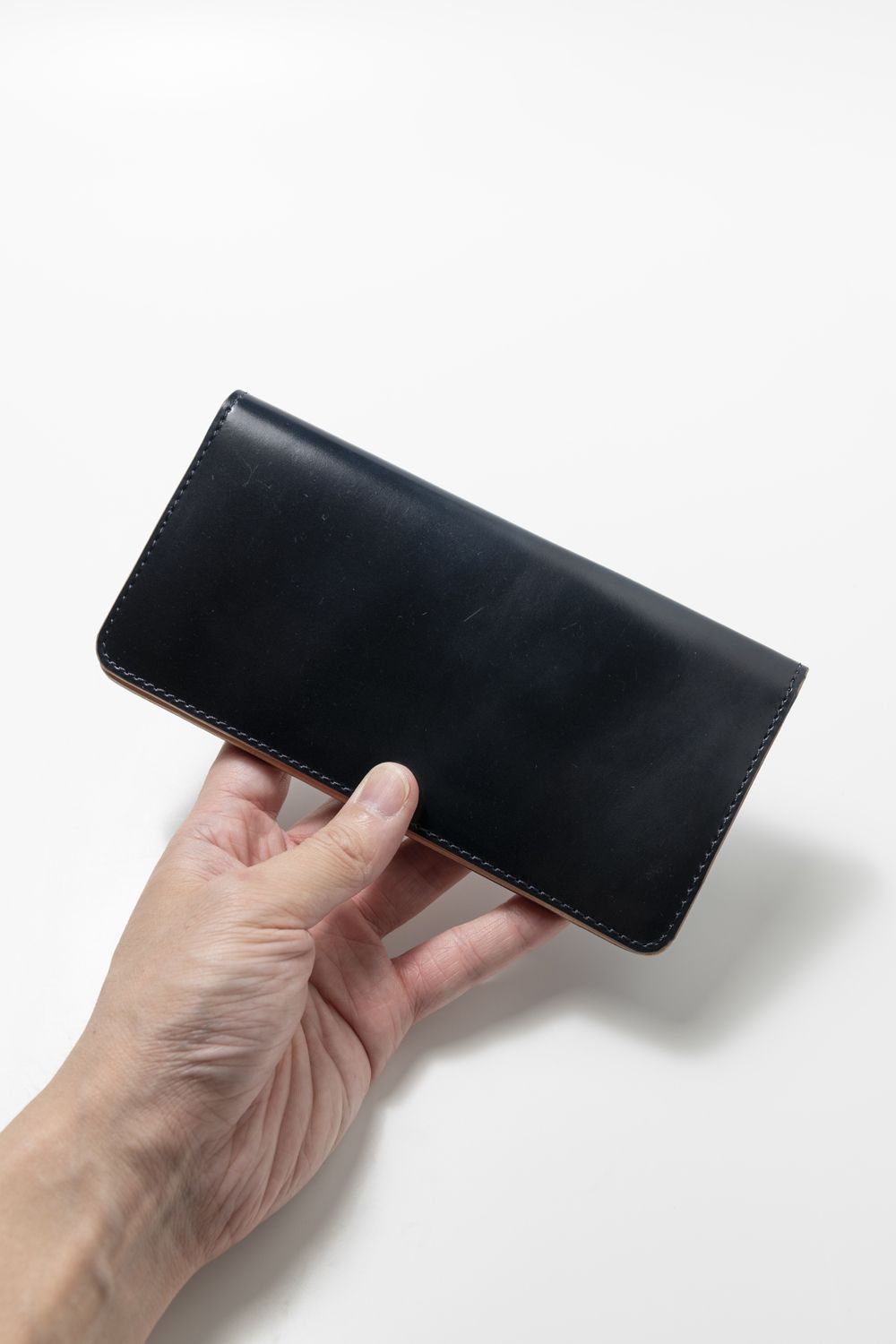 【25SS予約商品】シェルコードバンロングウォレット [ネイビー] / LEATHER GARRISON LONG WALLET [NAVY]