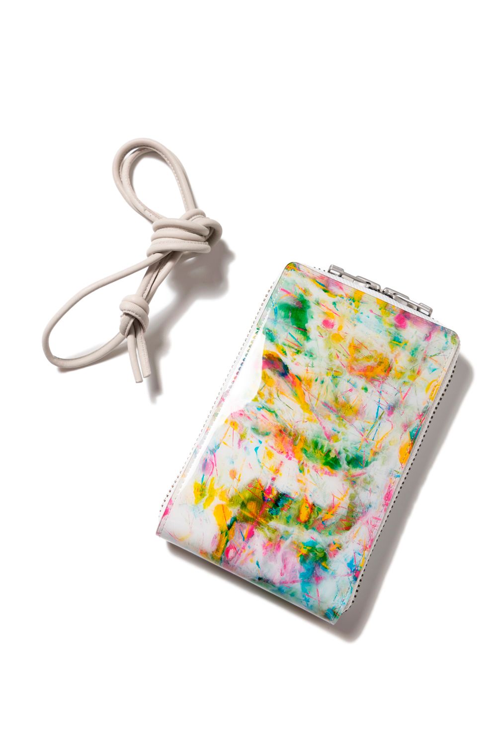 macromauro - PAINT SHOULDER WALLET [WHITE×GREY CODE
