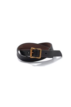 【ラスト1点】LEATHER GARRISON BELT - NARROW [BLACK] | レザーギャリソンベルト / ブラック