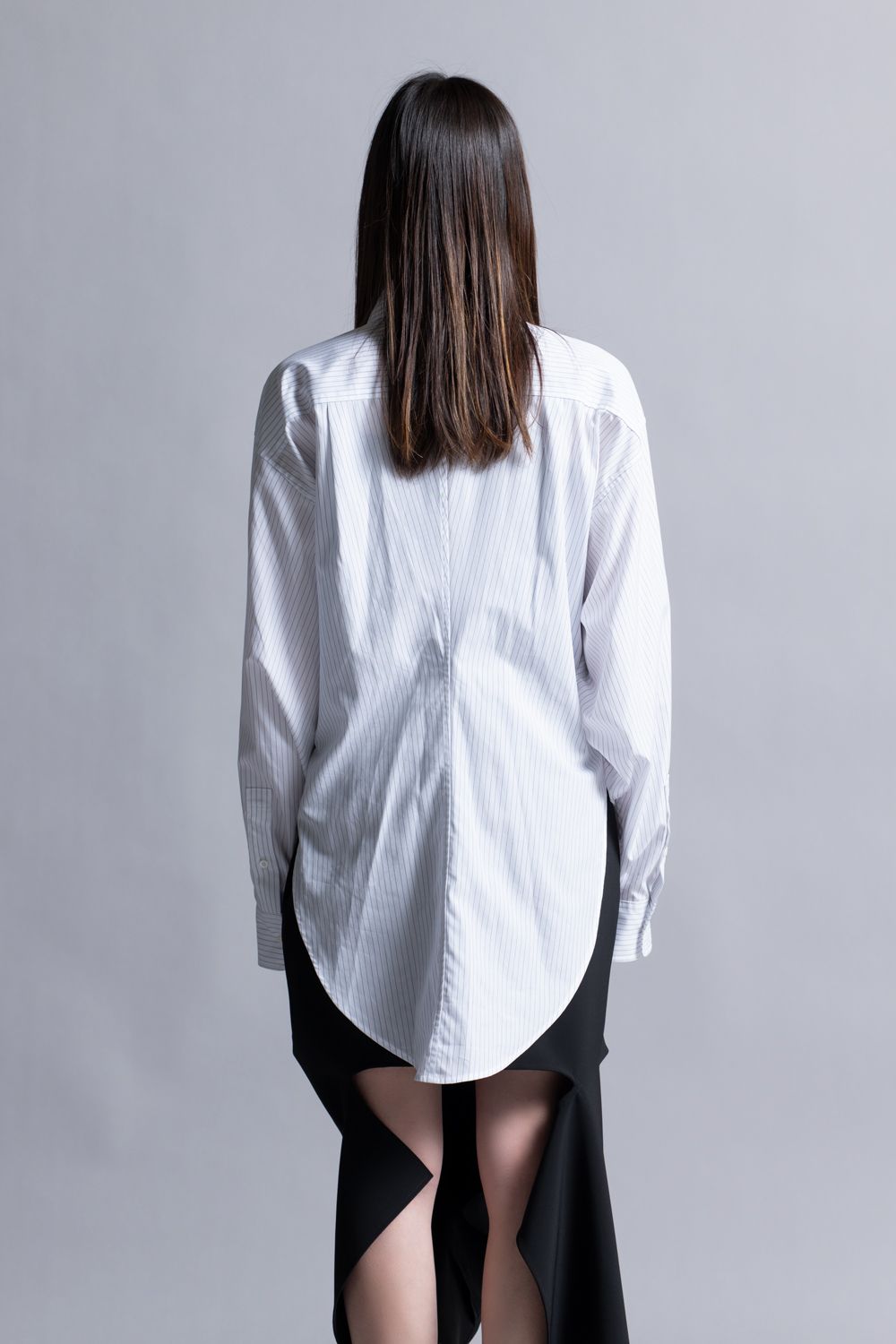 【24AW】GIZA×スーピマコットンストライプシャツ [Black]