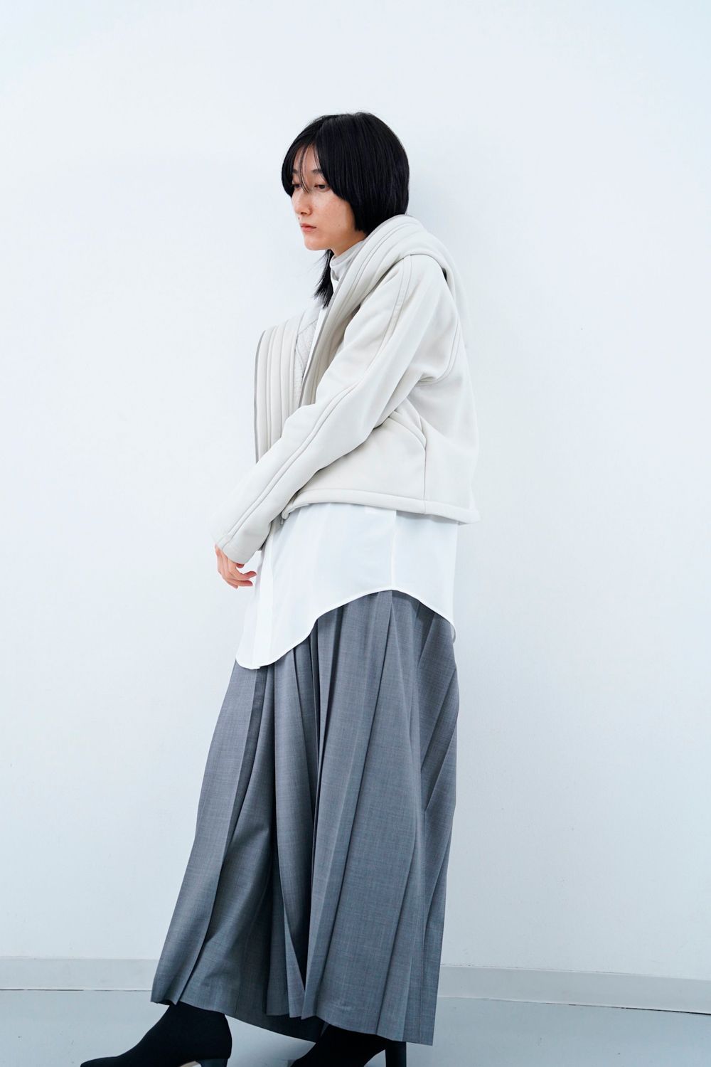 HATRA - 【24AW】Hak Pleats Pants [grey] - ハカマプリーツ